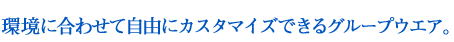 環境に合わせて自由にカスタマイズできるグループウエア